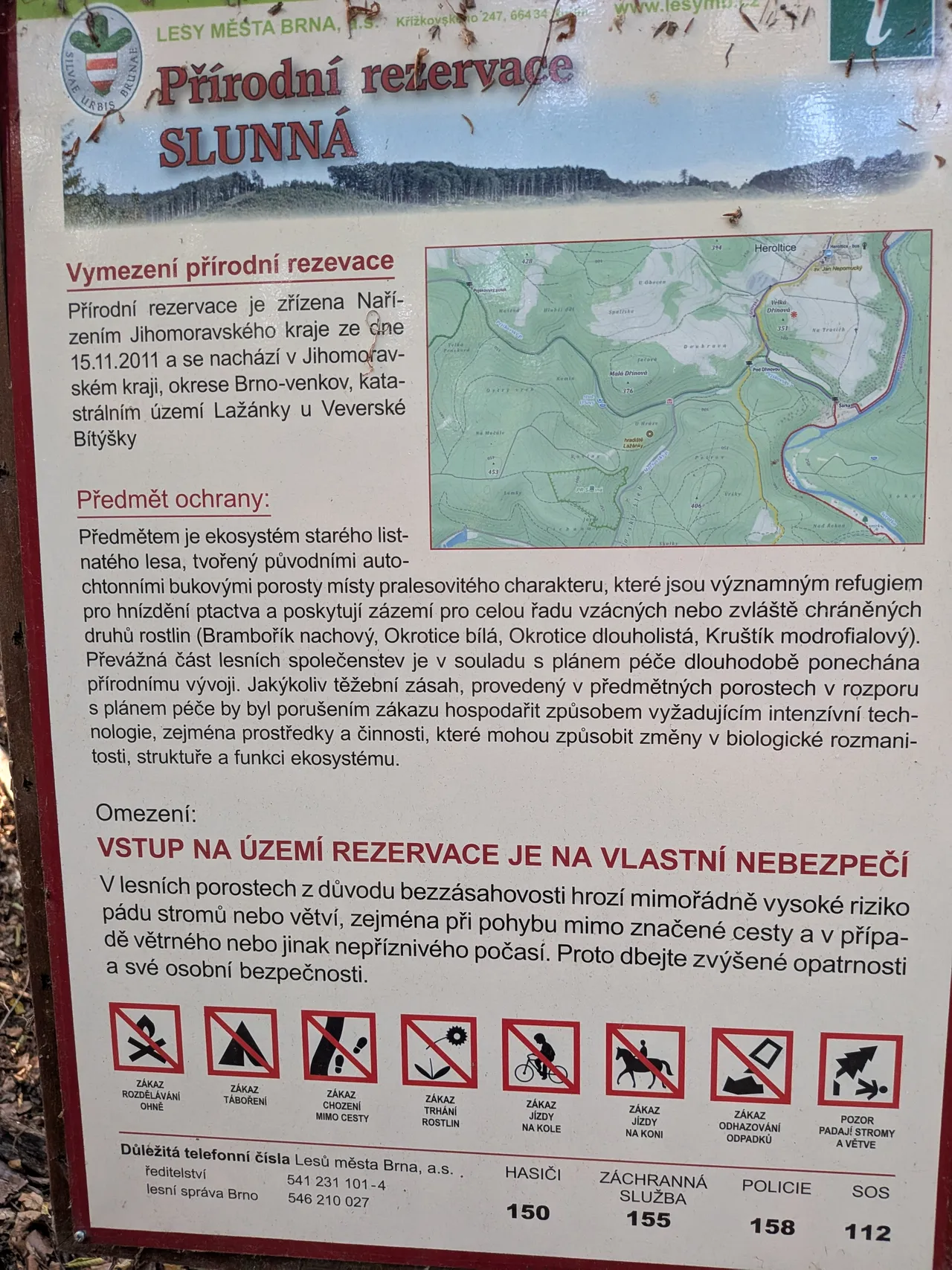 Informační tabule rezervace